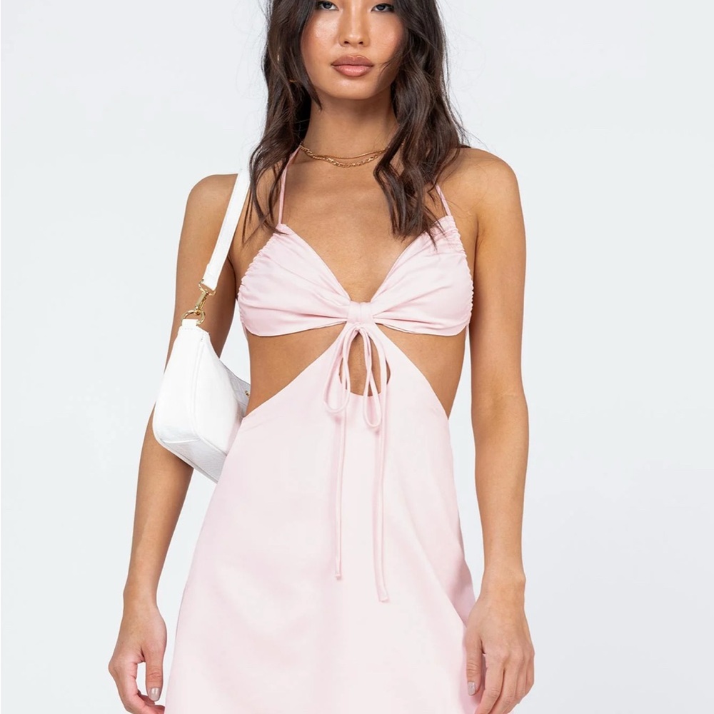Princess Polly Blush Tie-Front Dress, Excellent Condition